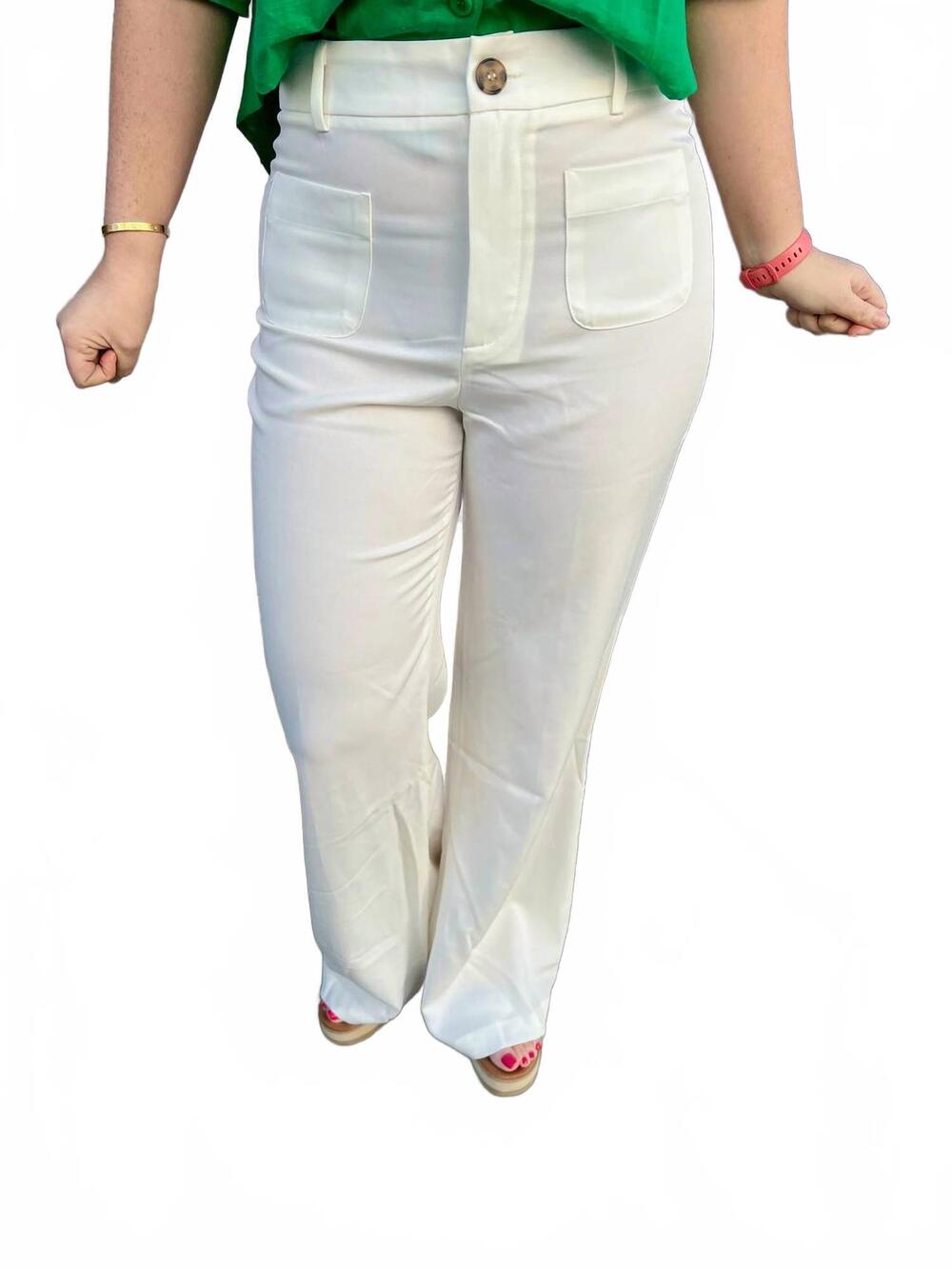 NEW EE:SOME straight leg pants in white